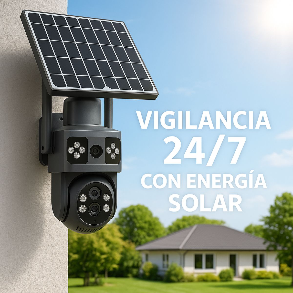 GENERICO - Cámara Solar 4G Doble Lente PTZ IP66  Exterior