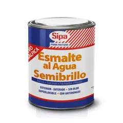 SIPA - Esmalte al agua semibrillo blanco 1/4 gal