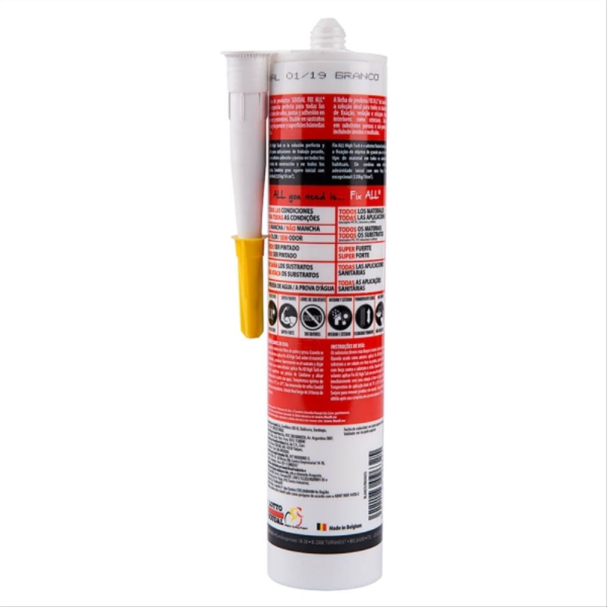 SOUDAL - Sellador adhesivo fix all súper fuerte blanco 290 ml