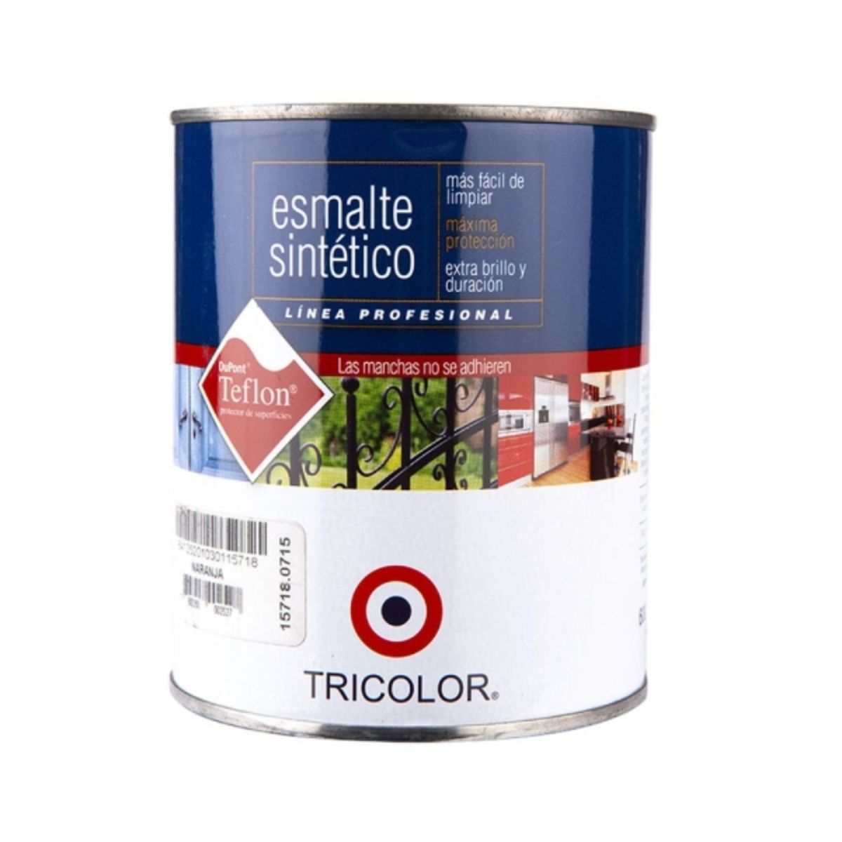 TRICOLOR - Esmalte sintético Profesional naranja 1/4 gal