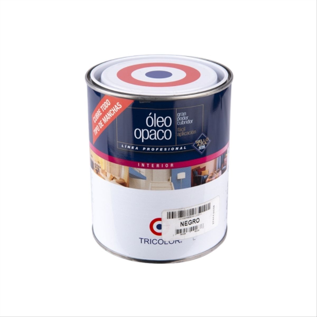TRICOLOR - Óleo opaco Profesional negro 1/4 gal