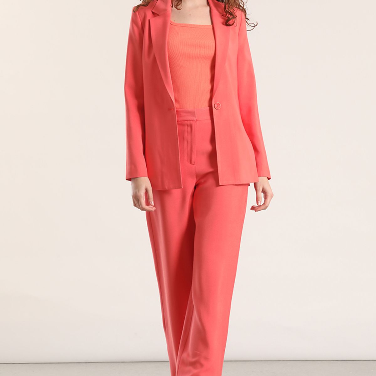 LIOLA - Pantalón recto liola mujer coral