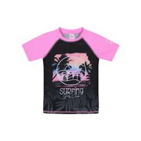 Traje de Baño Niña Polera UV50 MCorta Fucsia - Fucsia