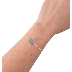 GENERICO - Pulsera Plata Fina 925 con piedra natural - MAHUT JOYAS