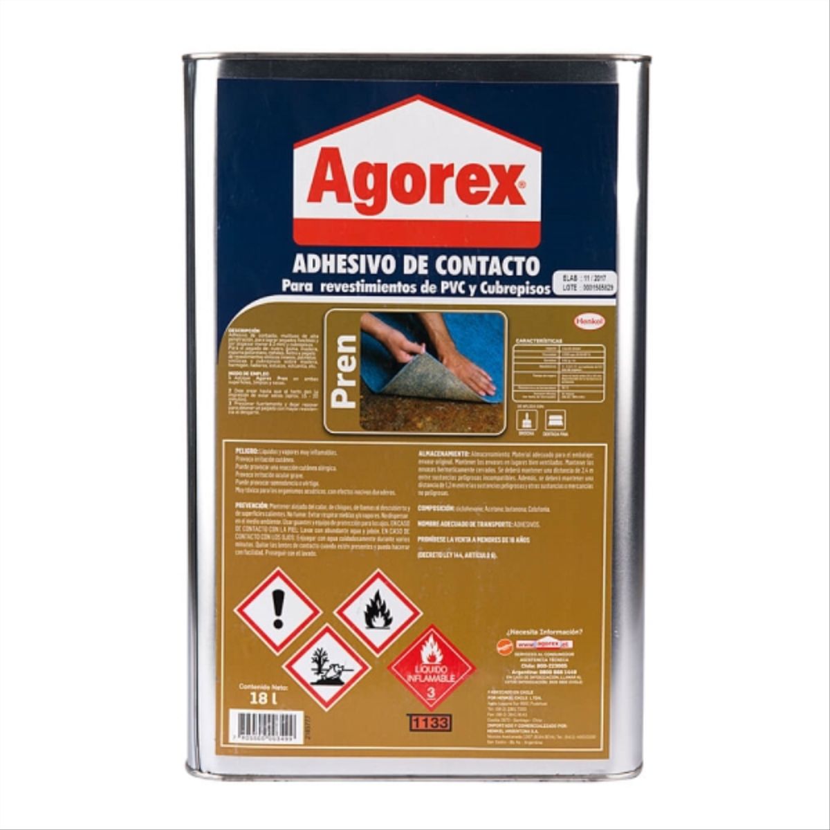 Adhesivo de contacto pren 18 lt, marca AGOREX - Foto 2
