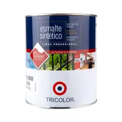 TRICOLOR - Esmalte sintético Profesional negro 1/4 gal