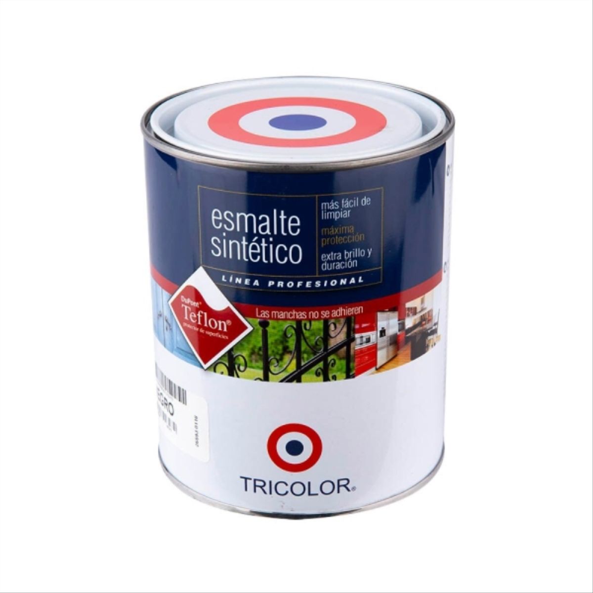 TRICOLOR - Esmalte sintético Profesional negro 1/4 gal