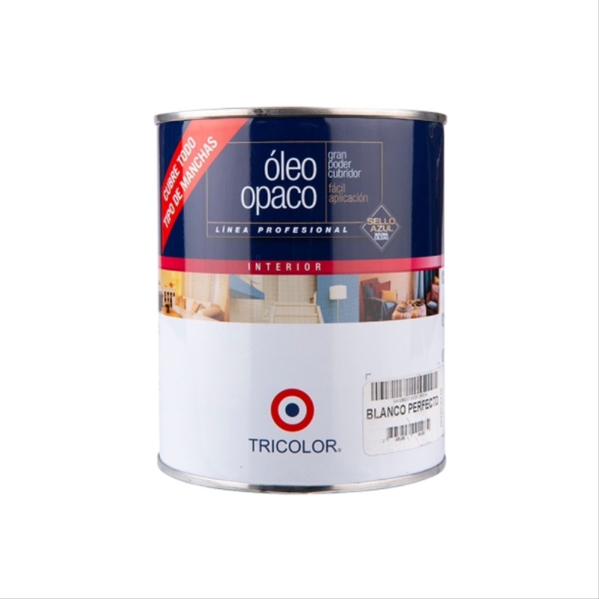 TRICOLOR - Óleo opaco Profesional blanco 1/4 gal