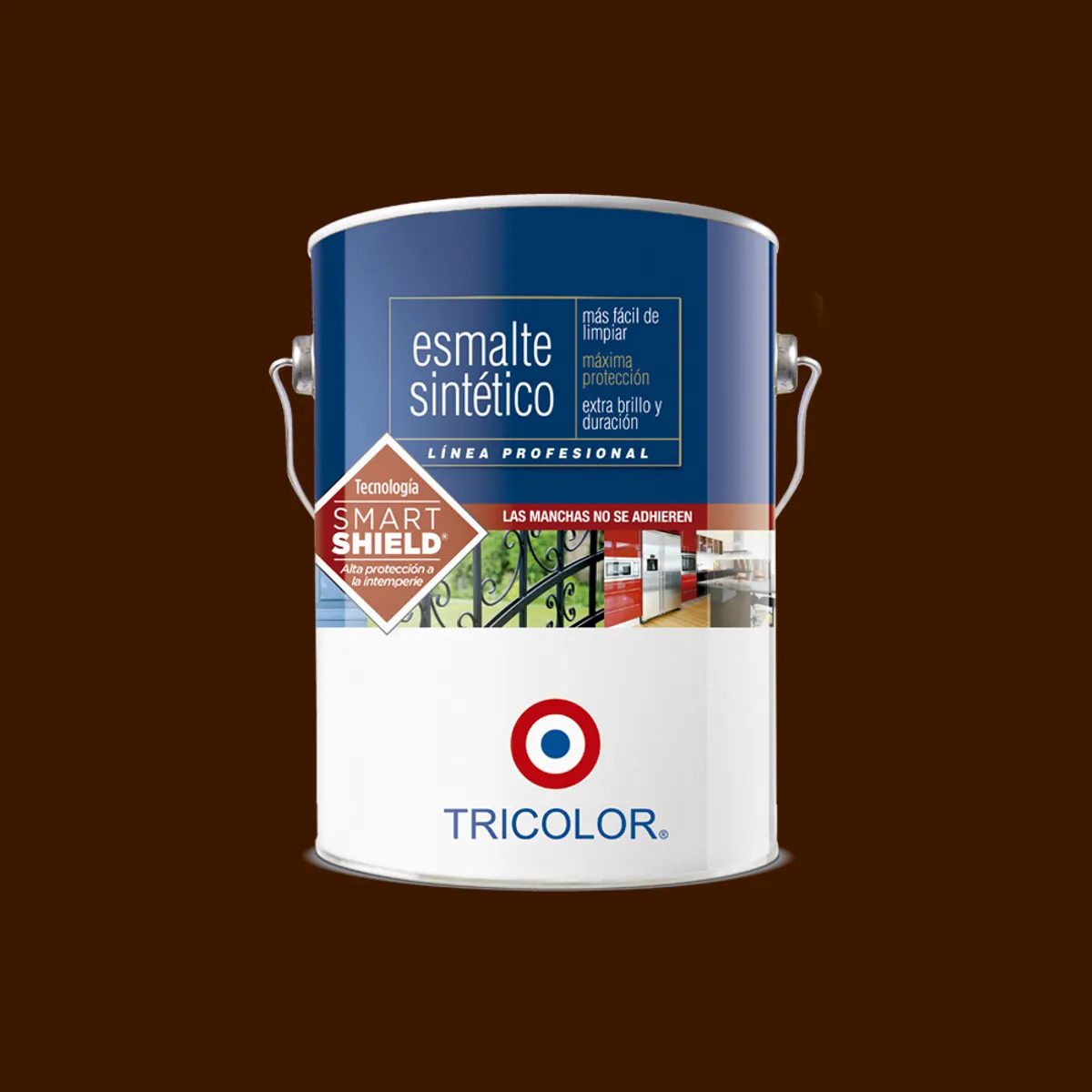 TRICOLOR - Esmalte sintético Profesional café moro 1 gal