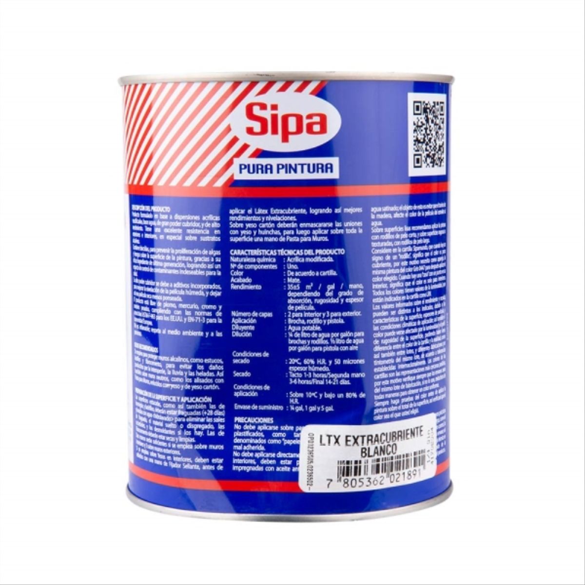SIPA - Látex extracubriente blanco 1/4 gal