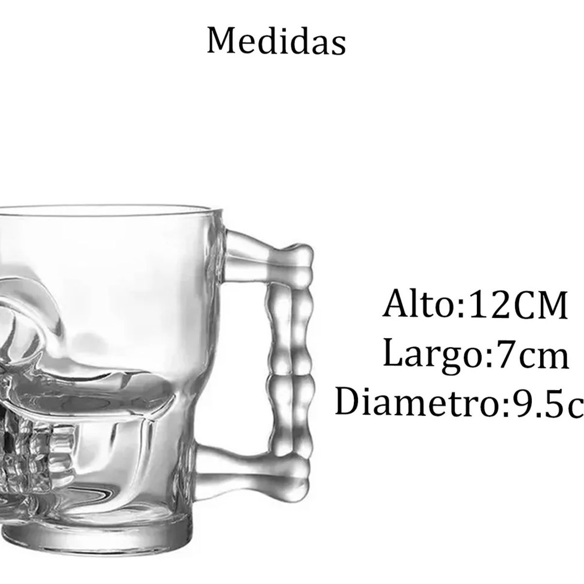 GENERICO - 12 Vasos Shoperos Cerveceros Calavera Vaso Cervecero Vidrio