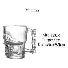 GENERICO - 12 Vasos Shoperos Cerveceros Calavera Vaso Cervecero Vidrio