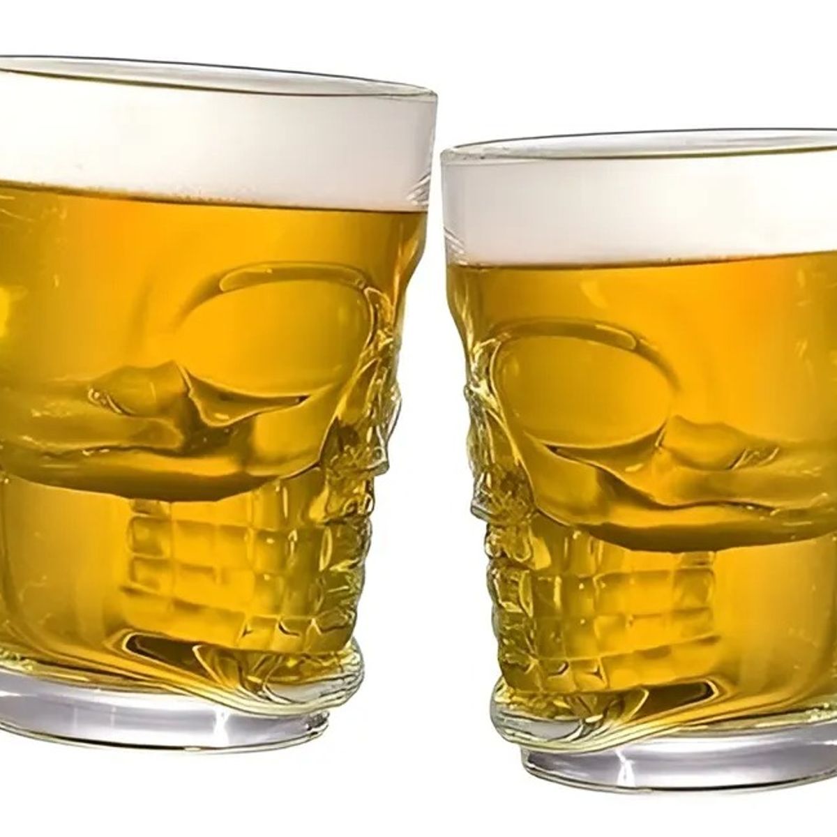 GENERICO - 12 Vasos Shoperos Cerveceros Calavera Vaso Cervecero Vidrio