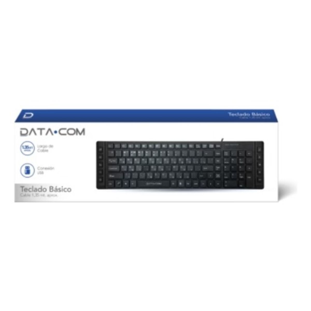 DATACOM - Teclado Negro Con Cable 115 Teclas Datacom