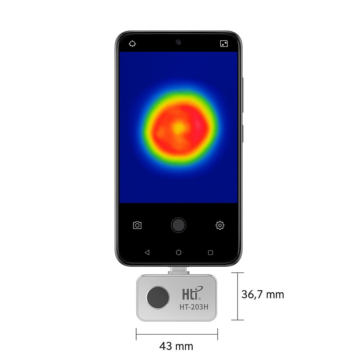 HTI - Cámara Térmica Infrarroja HTI HT-203H 256x192 USB-C Celular + Kit