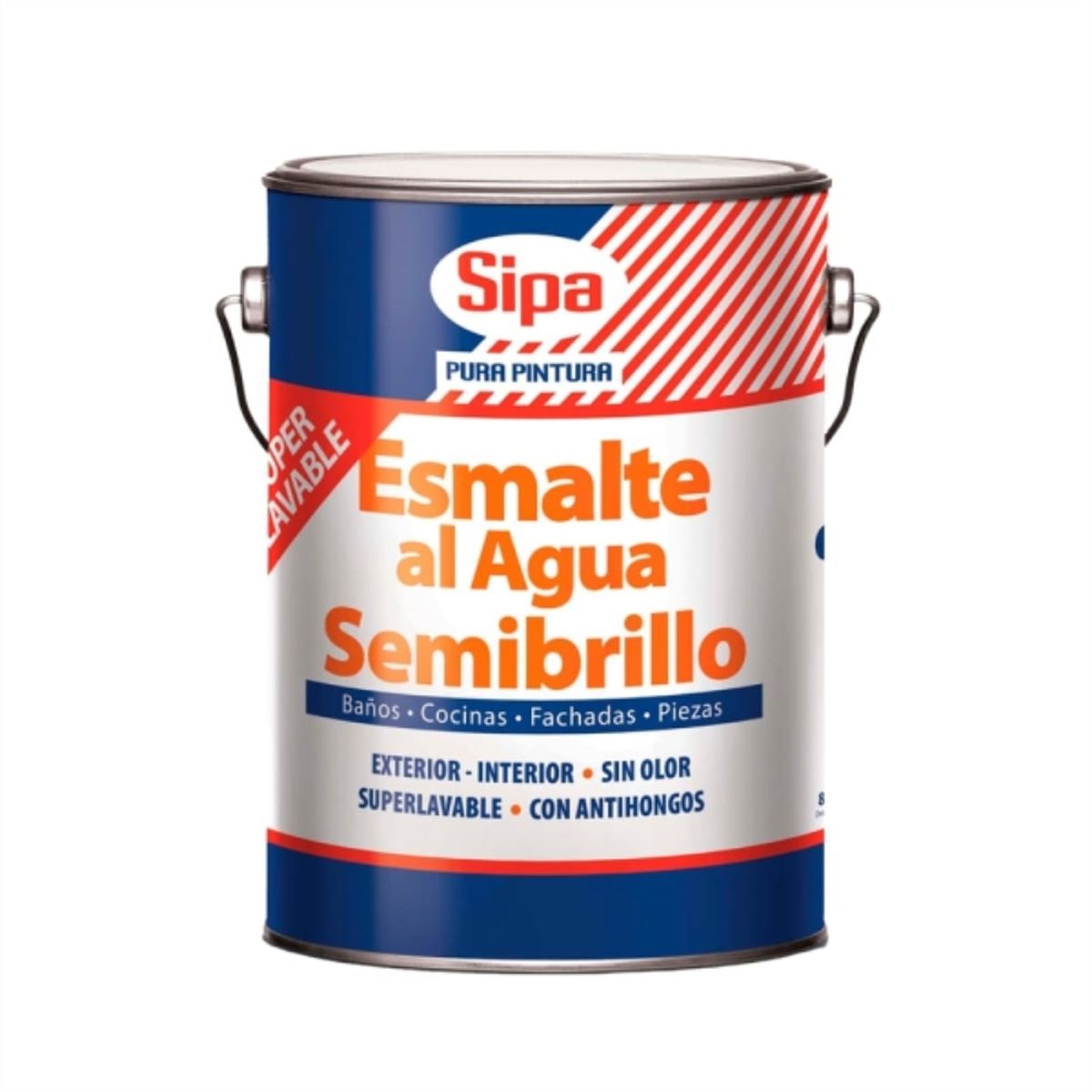 SIPA - Esmalte al agua semibrillo blanco 1 gal