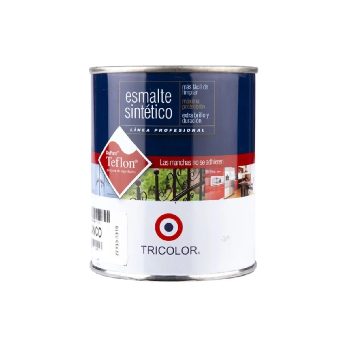 Esmalte sintético Profesional blanco 1/8 gal, marca TRICOLOR - Foto Principal