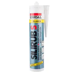 SOUDAL - Silicona antihongo para baño y cocina blanca 300 ml