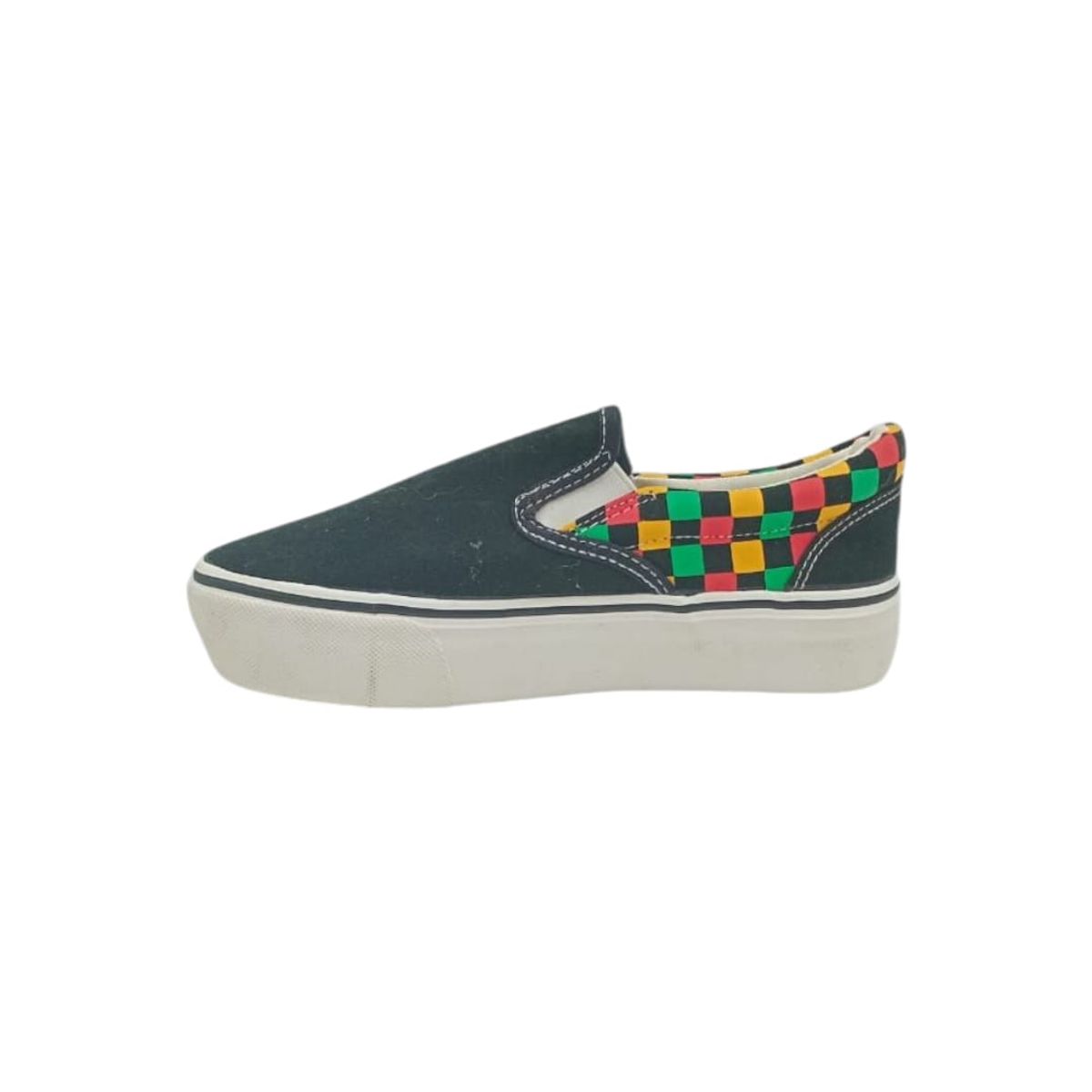 HERIEL - Zapatilla Negra Multicolor Slip on