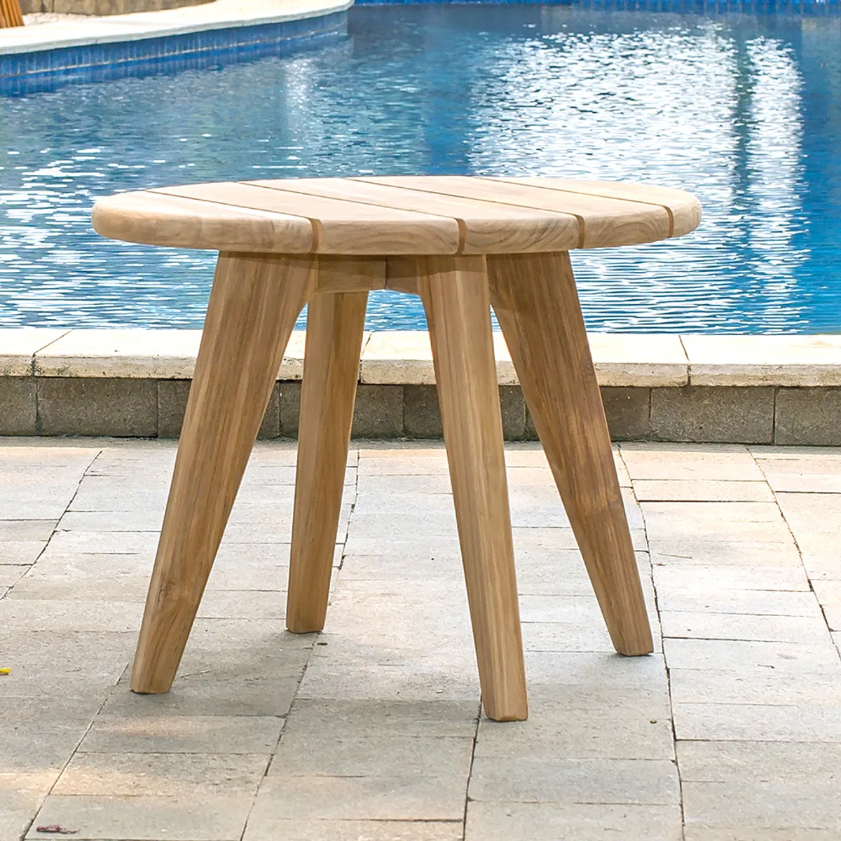 DECO EXTERIOR - Mesa de exterior Lateral Mumbai Ø50 - Madera Teka