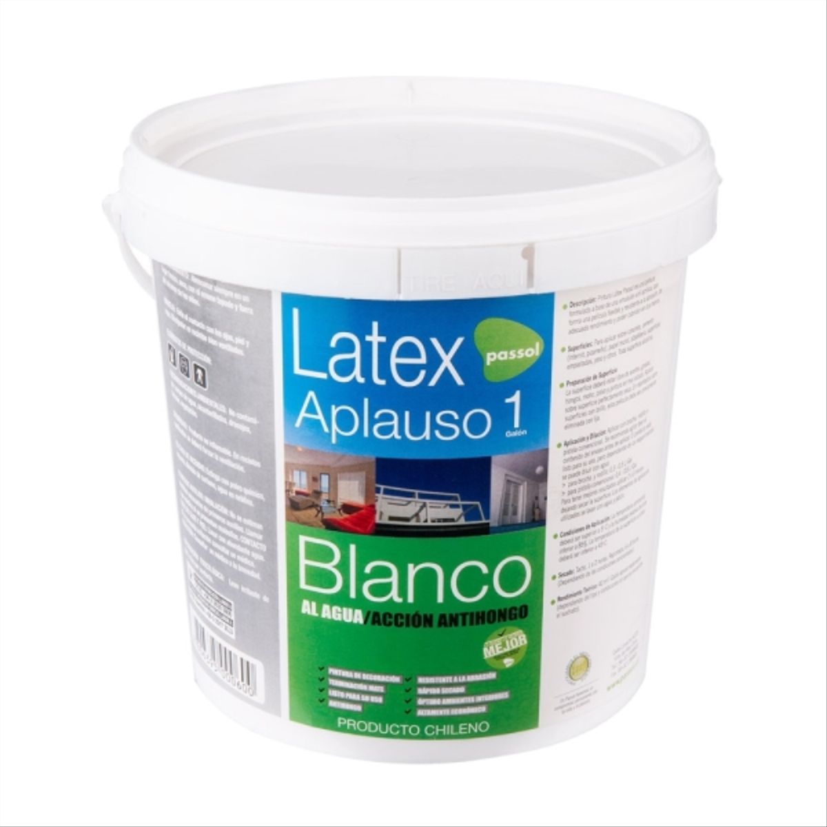Látex Aplauso blanco 1 gal, marca PASSOL - Foto 2