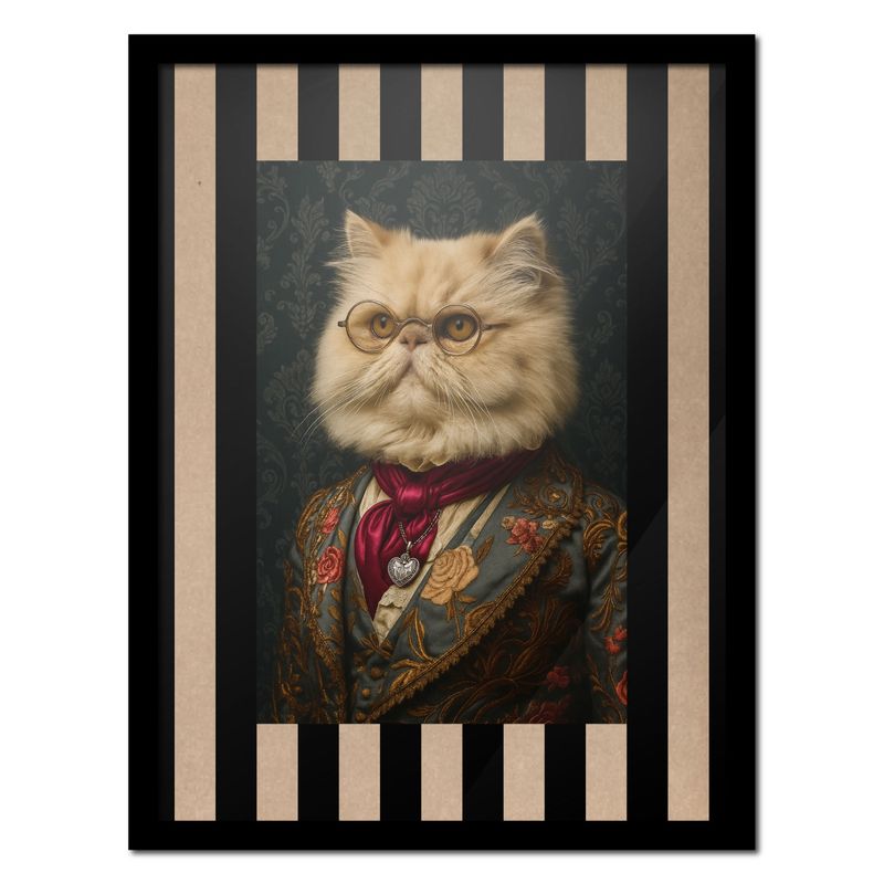 GENERICO - Cuadro 30x40 Gato Persa en Traje de Gala Vintage