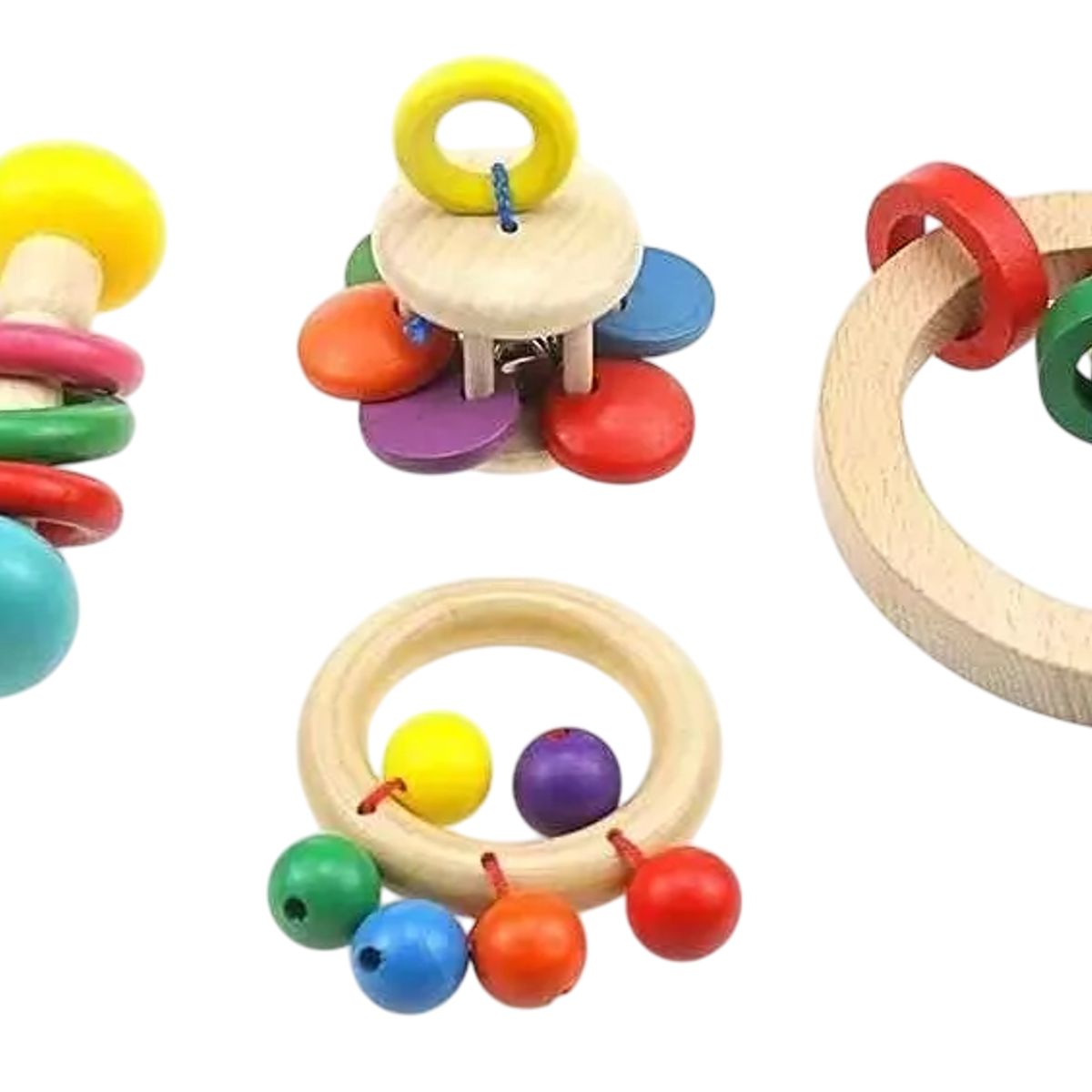 GENERICO - Sonajeros Para Bebe Juguete De Madera Estimulacion Temprana