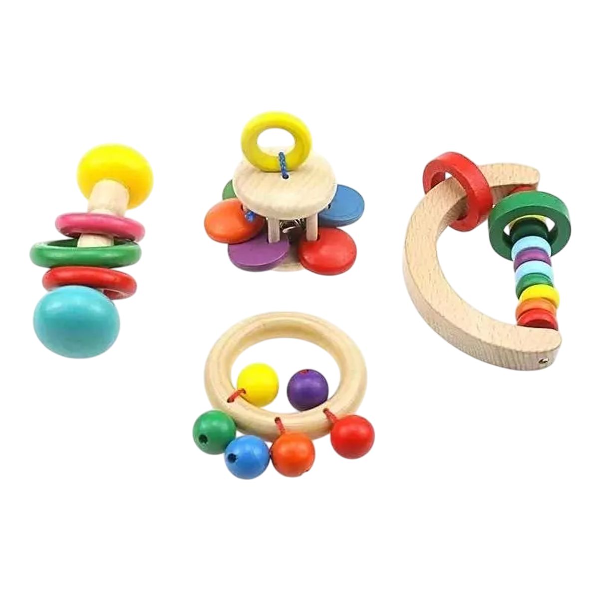 GENERICO - Sonajeros Para Bebe Juguete De Madera Estimulacion Temprana