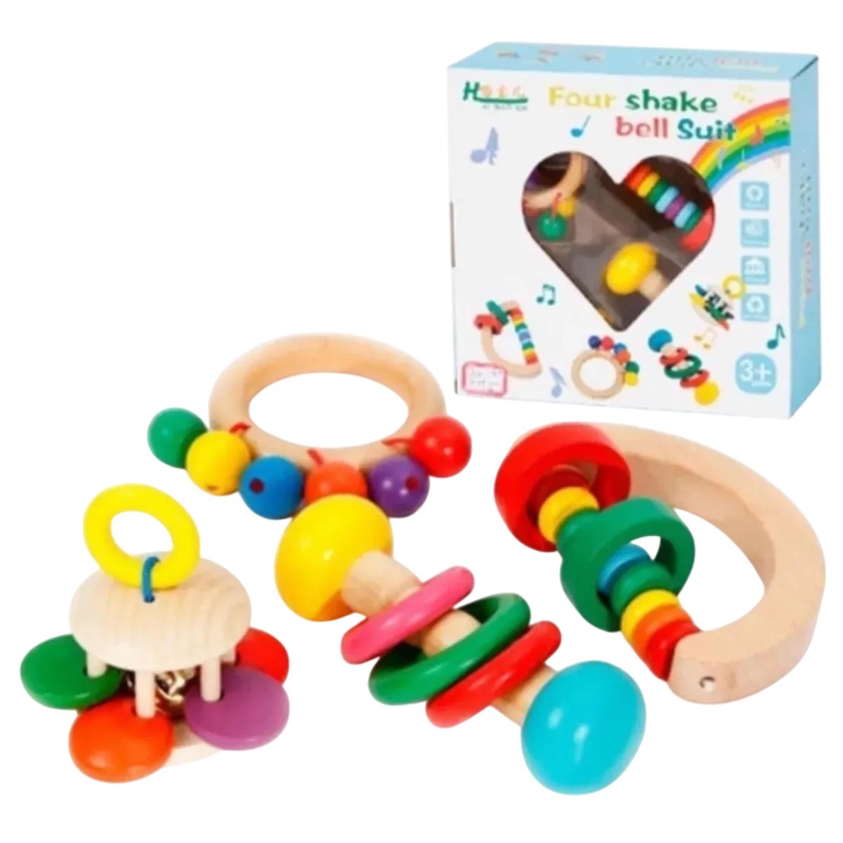 GENERICO - Sonajeros Para Bebe Juguete De Madera Estimulacion Temprana