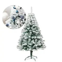 GENERICO - Árbol Navidad Nevado 180 CM 800 Ramas Blanco Patas Metal