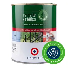 TRICOLOR - Esmalte sintético base agua café moro 1/4 gal