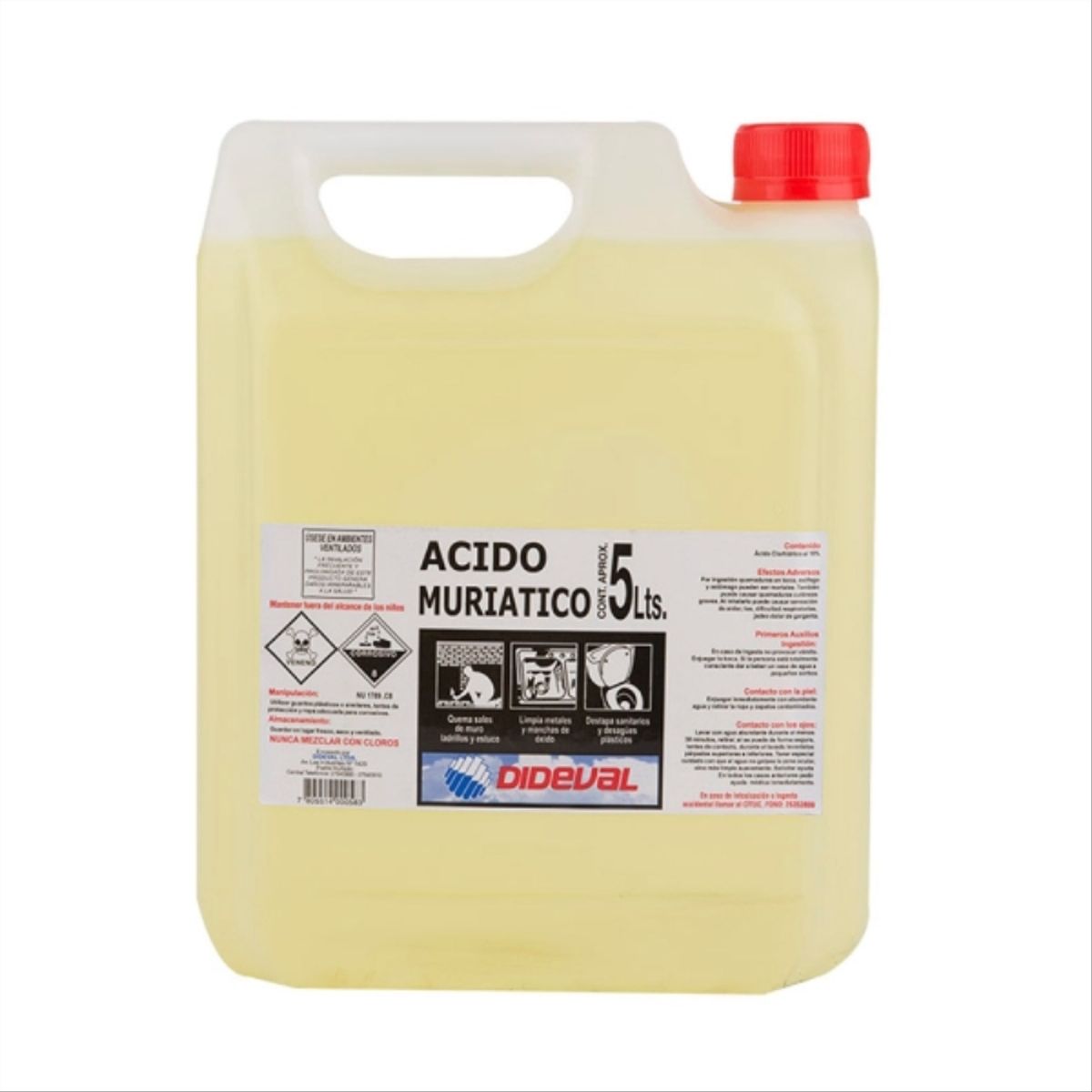 Ácido muriático 5 lt, marca DIDEVAL - Foto Principal