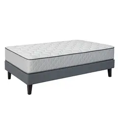 GENERICO - Colchón Hipnos 1 Plaza Resorte Altura 25 cm Gris Blanco