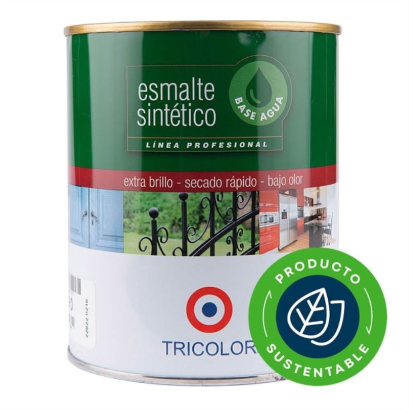 TRICOLOR - Esmalte sintético base agua negro 1 lt