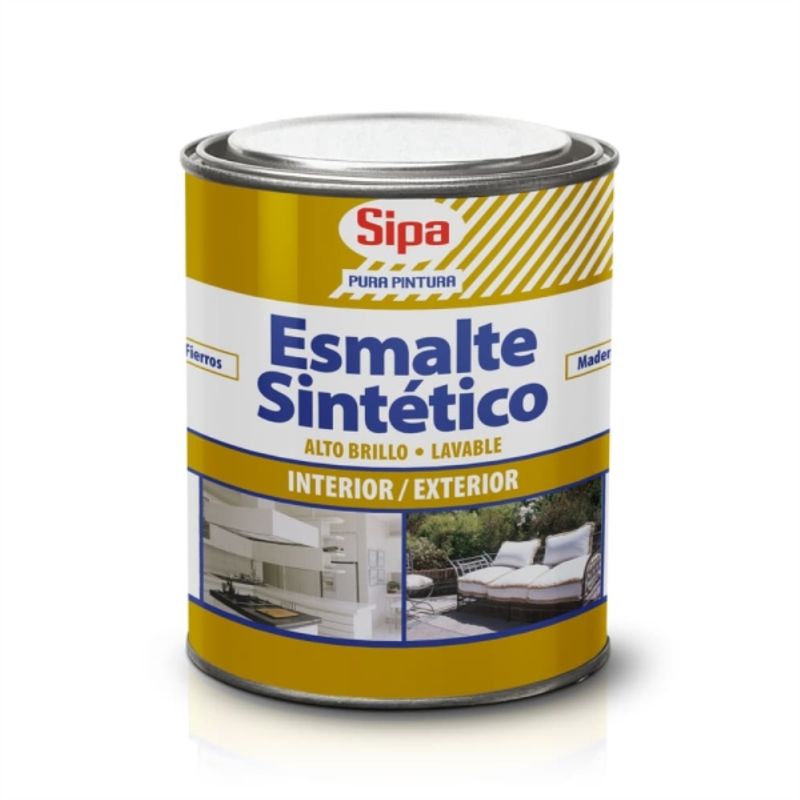SIPA - Esmalte sintético negro 1/4 gal