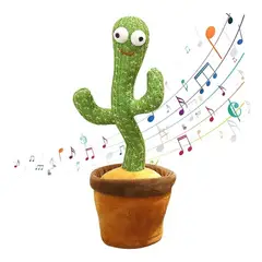 GENERICO - Cactus Bailarín Musical Repetidor Recargable Voz Interactivo