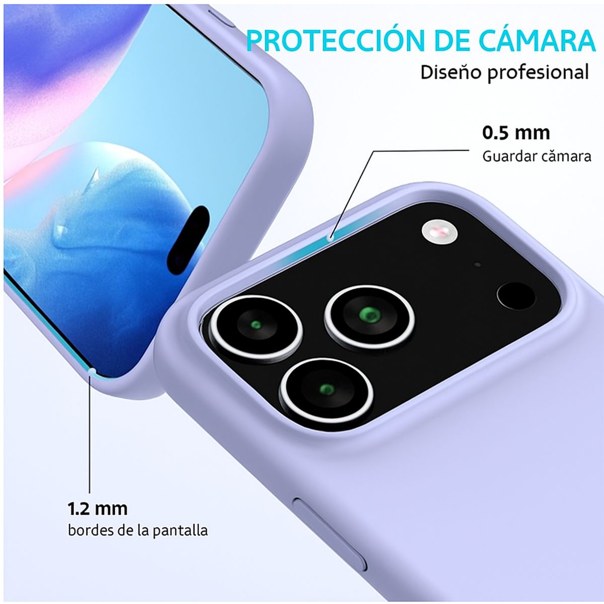 JOIGO - Carcasa Lamina Clear Para iPhone 17 Pro Morado