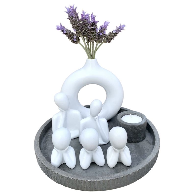 GENERICO - Set Decorativo Familia con 3 hijos cemento