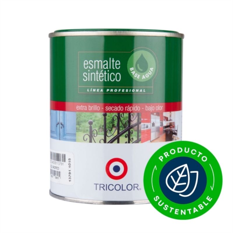 TRICOLOR - Esmalte sintético base agua azul pacífico 1/4 gal