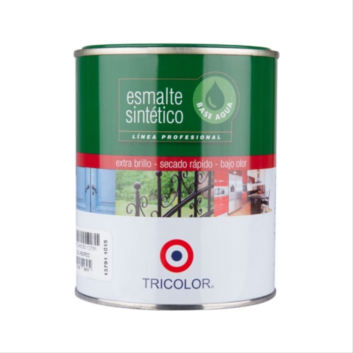 TRICOLOR - Esmalte sintético base agua azul pacífico 1/4 gal