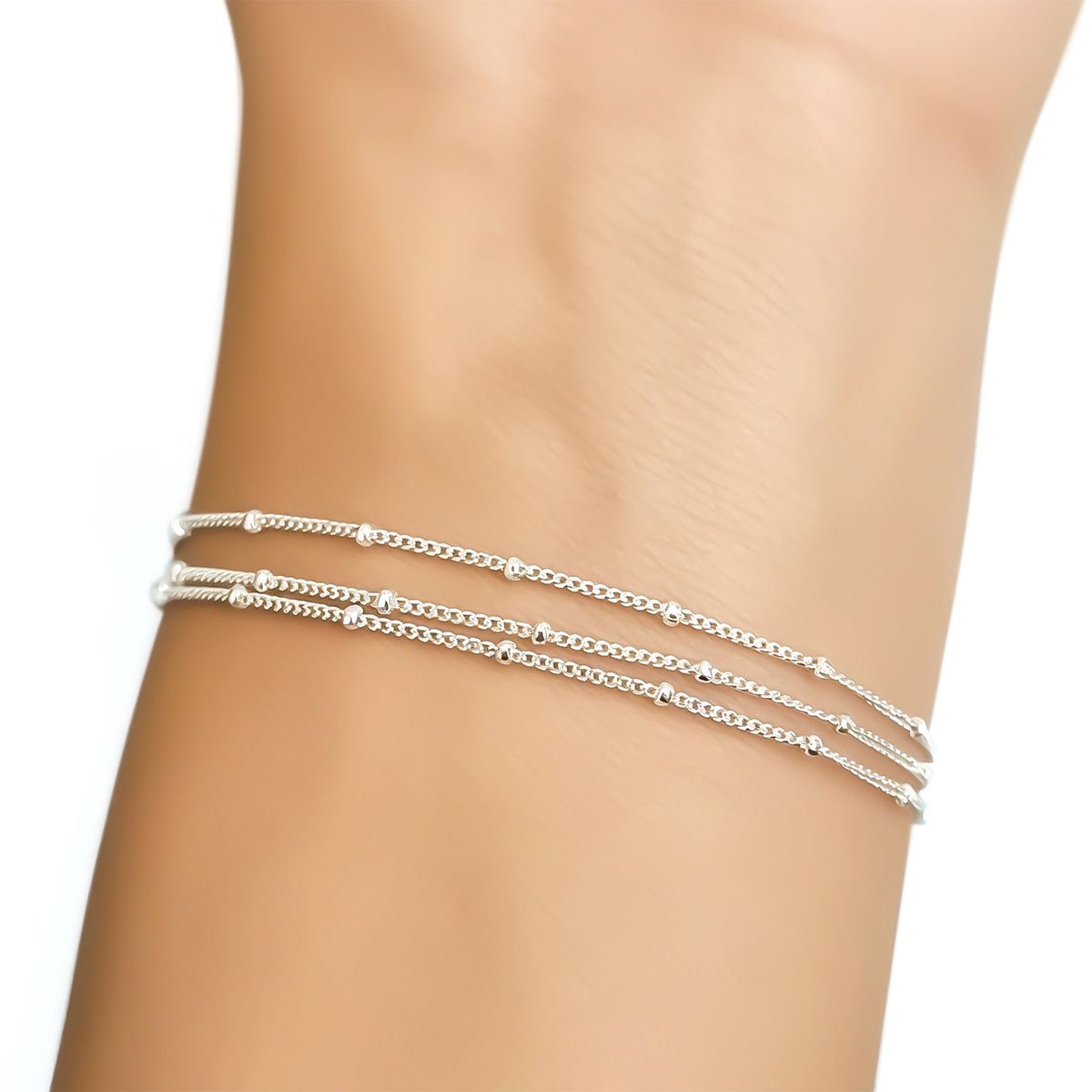 COGGIOLA - Pulsera Grumet Fina Bolas Mini Plata Fina 925