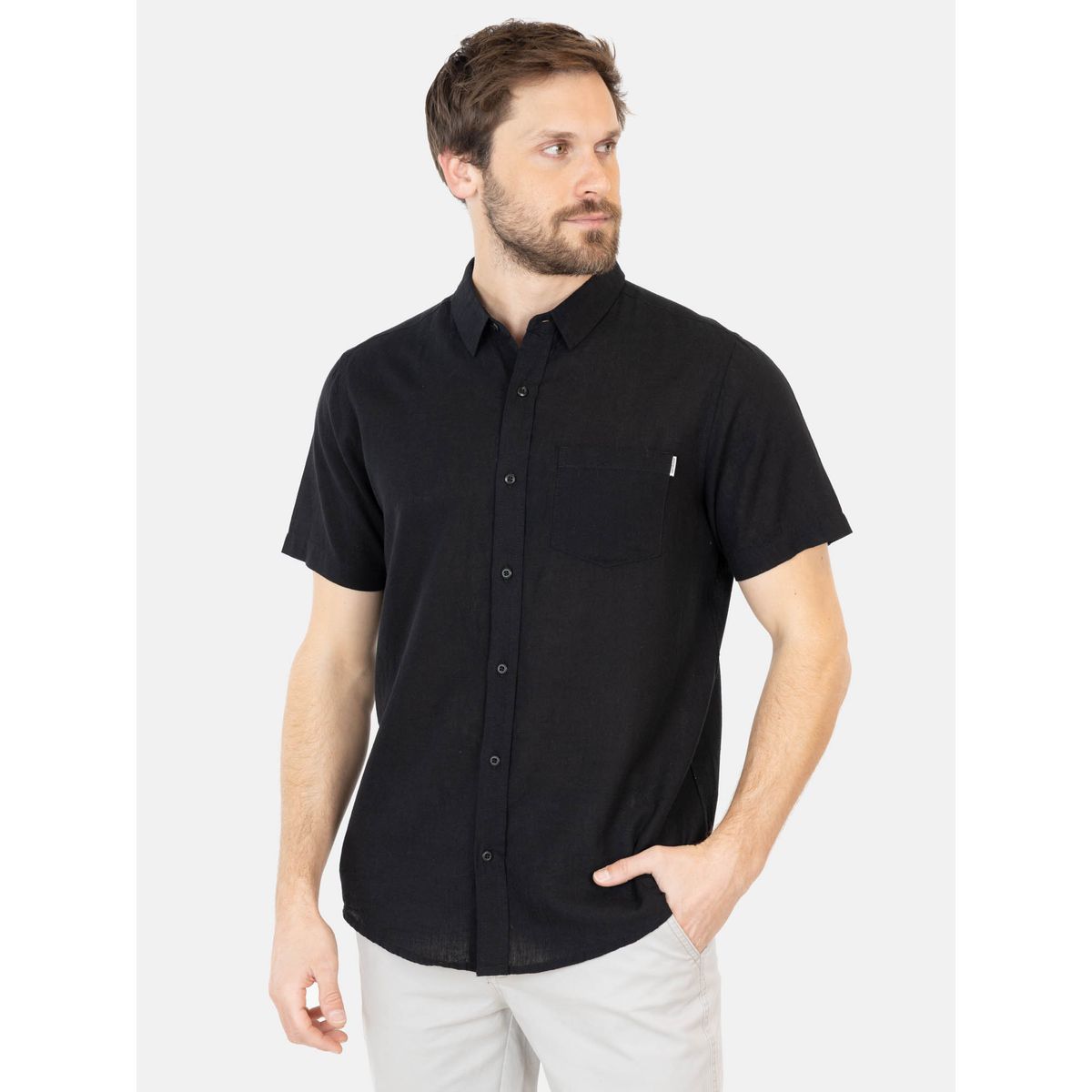 MAUI AND SONS - Camisa MC Kairu Negro Hombre Maui And Sons