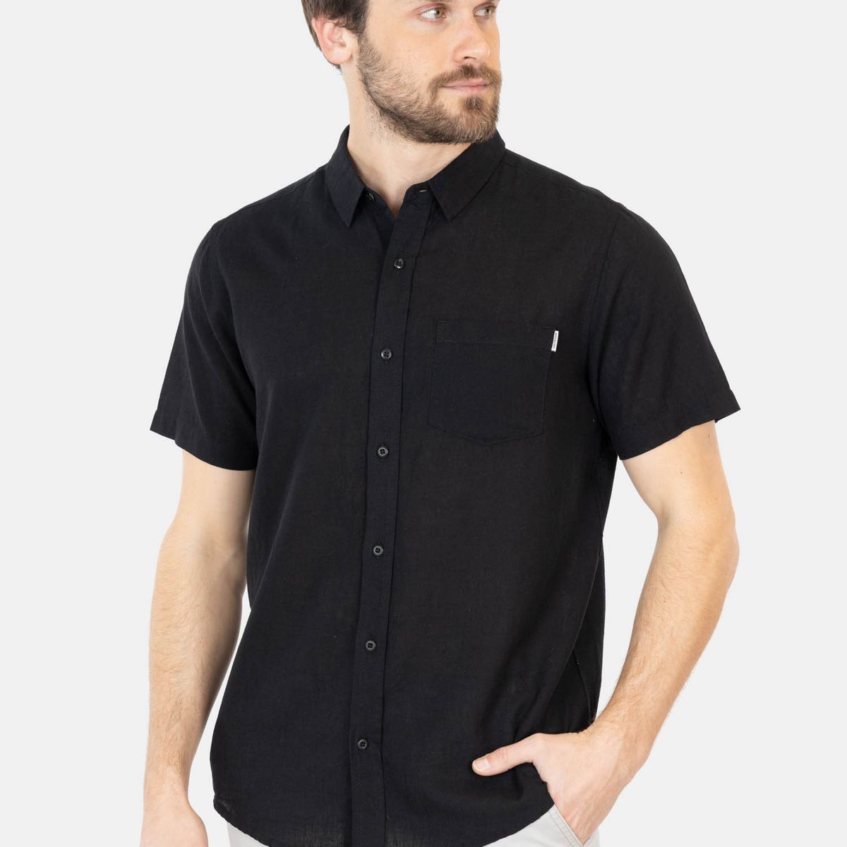 MAUI AND SONS - Camisa MC Kairu Negro Hombre Maui And Sons
