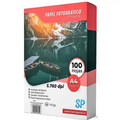 GENERICO - Papel Fotográfico A4 Glossy 140 g Alto Brillo X 100 Hojas