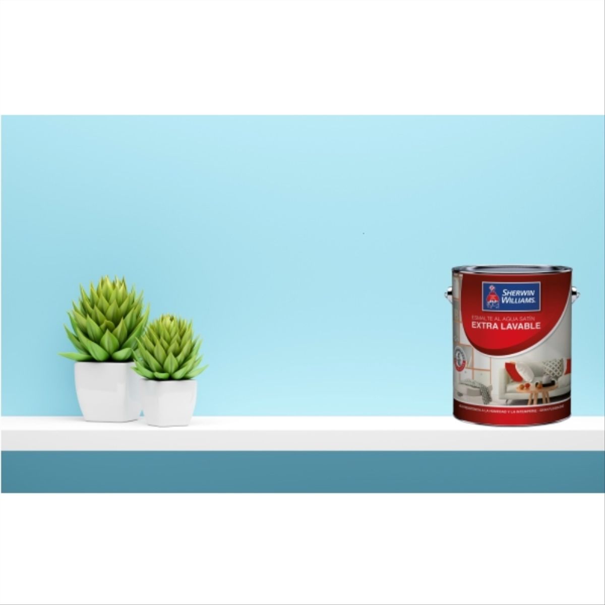 SHERWIN WILLIAMS - Esmalte al agua extra lavable blanco 1 gal