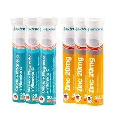 NUTRAZUL - CALCIO -MAGNESIO + ZINC 20MG - PACK 6 UNIDADES.