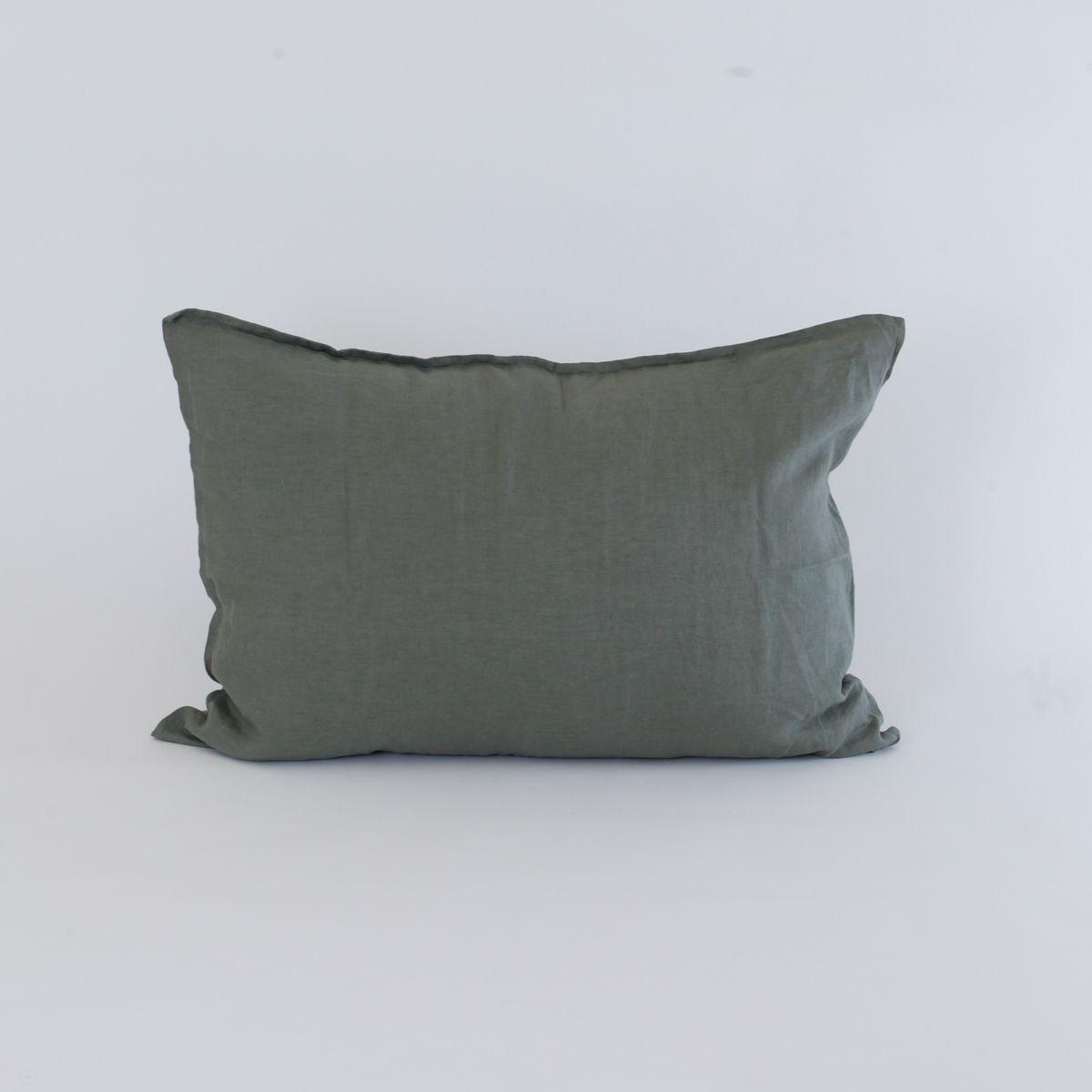 NATURALINO - Funda de Almohada Lino - 50x90 cm - Musgo - Naturalino