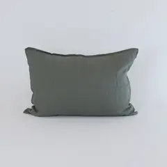 NATURALINO - Funda de Almohada Lino - 50x90 cm - Musgo -