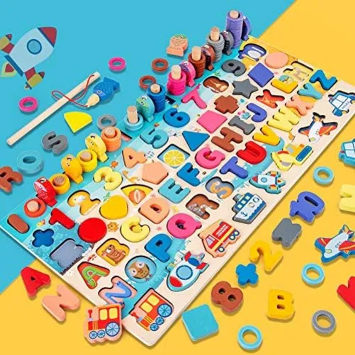 GENERICO - Juego De Mesa Educativo Tablero Montessori Didáctico Figuras