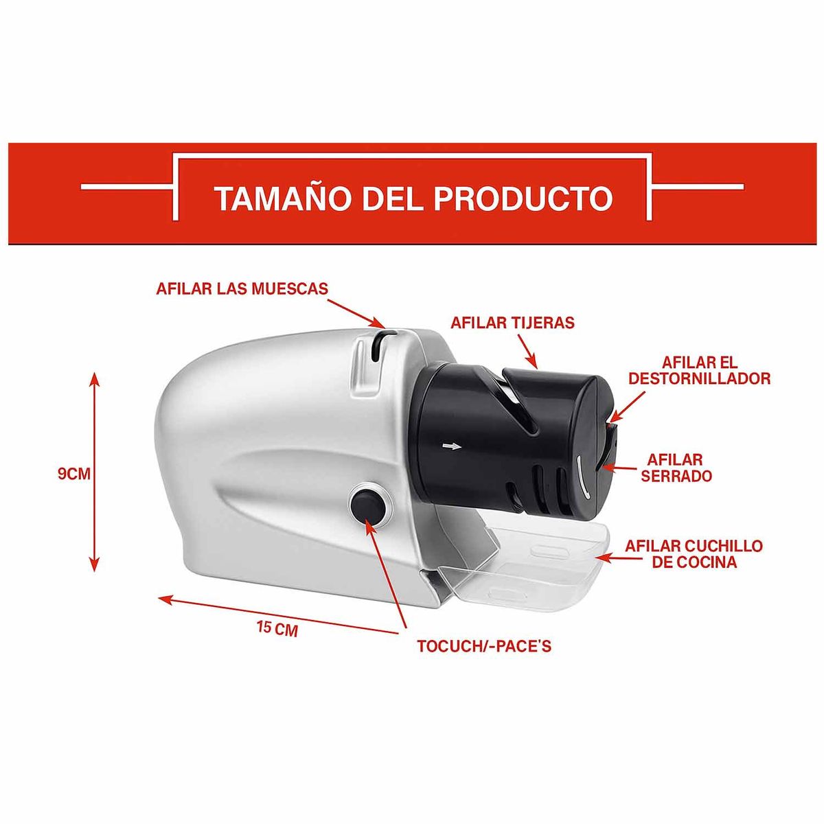 GENERICO - Afilador Eléctrico Multifuncional para Cuchillos